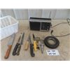 Image 1 : GE Radio, Tire Ashtray, Butcher/Kitchen Knives
