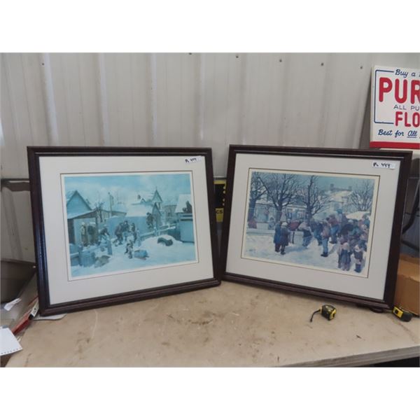 2 Limited Edition Prinnts by A Paquette - Both Signed; 1) Saturday Heros, 1) Final Game