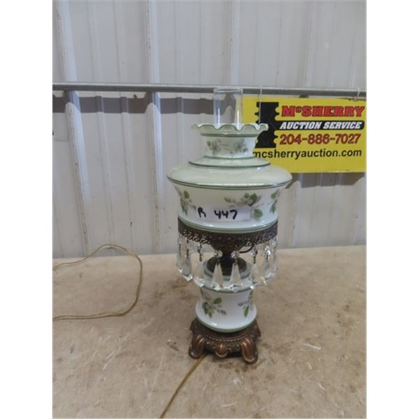 Lamp with PAinted Shade & Prisms