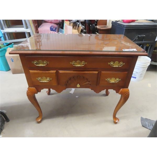 Stand with Drawer & Glass Top Protector