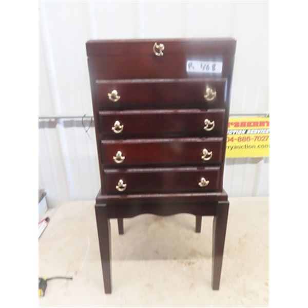 Silverware Cabinet or Jewelry Cabinet 32"x14"x12"