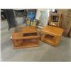 Image 1 : Oak Coffee Table 18" x 34" x 34" & 2 End Tables 19" x 27" x 22"