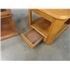 Image 4 : Oak Coffee Table 18" x 34" x 34" & 2 End Tables 19" x 27" x 22"