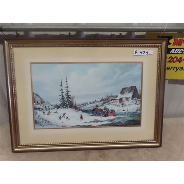 Print Playtime, Village School by Cornelius Krieghoff 21" x 29"