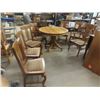 Image 1 : 1/4 Cut Oak Table 42 " Wide with 25.5" Leaf & 6 Matching Chairs