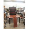 Image 1 : Table 36" x 48" + 12" Leaf , 4 Chairs & Kitchen Cabinet with Hutch 72" x 48" x 17"