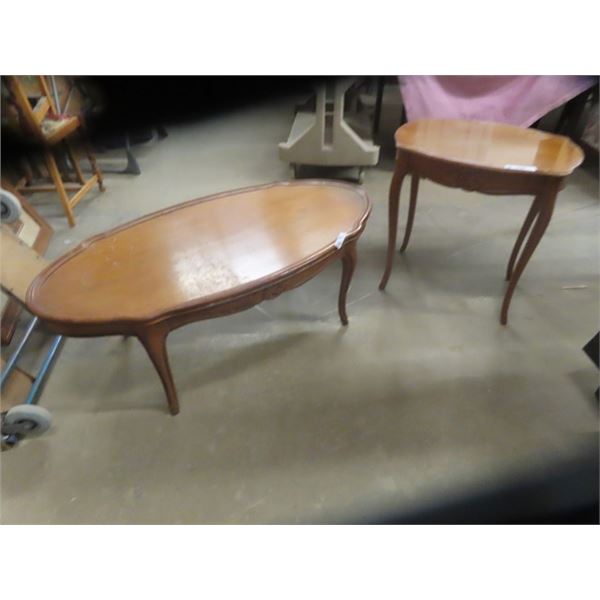 Coffee Table 17" x 24" x 48" & End Table 25" x 19" x 19"