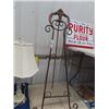 Image 4 : 2 Matching Glass Lamps & Wrought Iron Stand