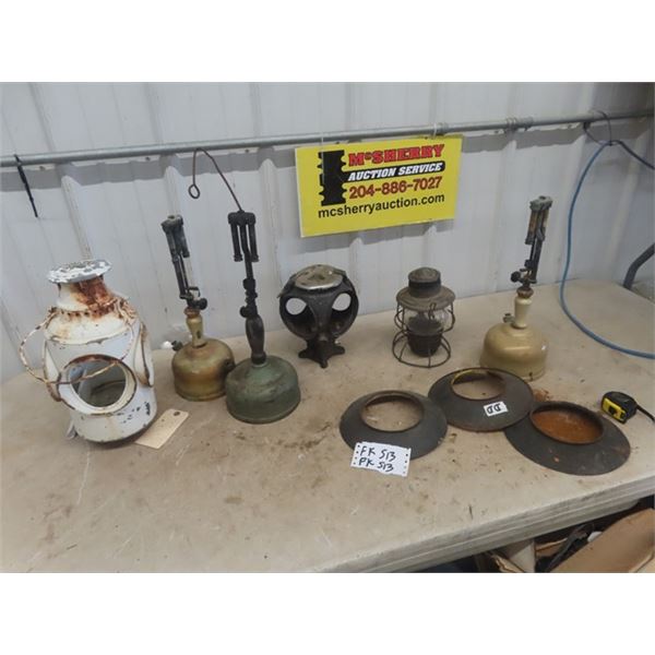 Lantern - Not Complete, Railway Switchman Gas Lamp & Parts