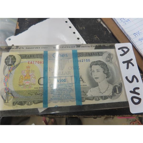 Revolstoke Promotion Gift - Stack of 100 Canadian 1973 in a Plastic Brick