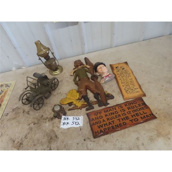 Metal Pilot Display, Tin Lizzy Display, Lamp, Slogans plus more