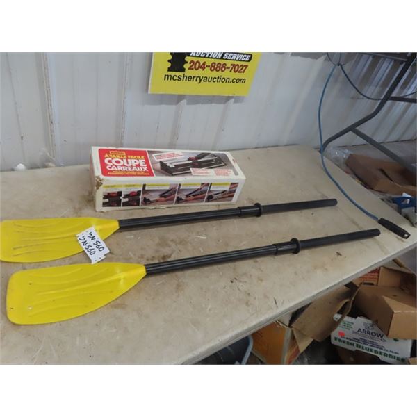 Tile Cutter & 2 Paddles for a dingy