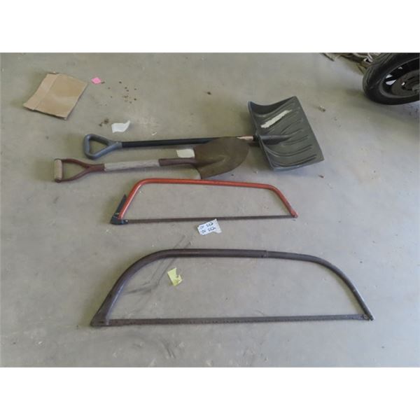 2 Saws, Spade, Shovel