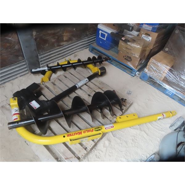 Field Master 3PH Post Hole Digger with 6" & 9" Bit - New Condition - Used Twice
