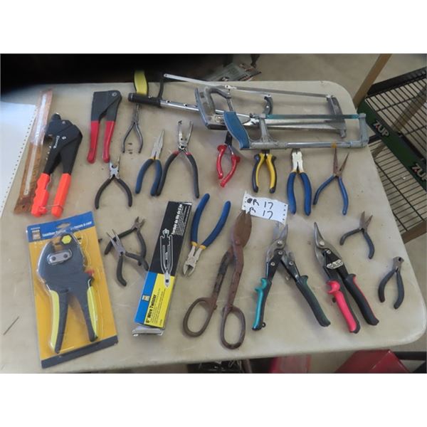 Cutters, Tin Snips, Hack Saw, Riveter