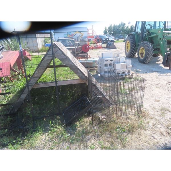 3 Metal Store Racks - 2 Basket Style, 1 Hanging