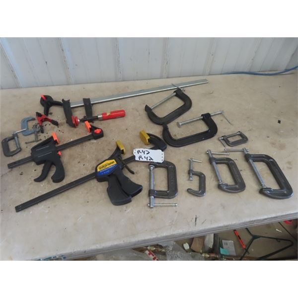 14 Clamps ; C-Clamps + Quick Clamps