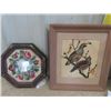 Image 2 : 4 Pictures - 3 Framed  - Octagon Seems to be Needlepoint