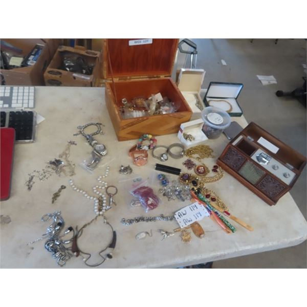 Jewelry; Bracelets, Necklaces, Broaches Watches... & Straus Radio Lighter