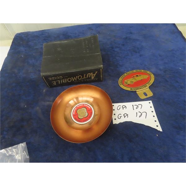 1960's Ashtray Car Advertising, Galaxy, Falcon, Fairlane plus others, State Farm Mutual Auto Rims, M