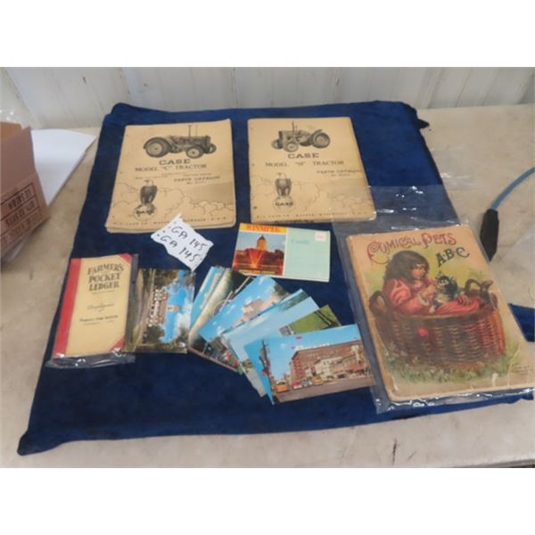 2 Case Tractor Manuals Model C + S1, Post Cards plus more