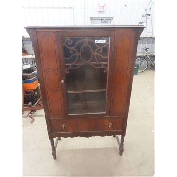 Walnut China Cabinet 59" x 37" x 15"