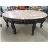 Image 2 : 3 Pc  Table Set with Marble Top; Coffee Table 20" x 48" x 30" , End Tables 22" x 26" x 20"