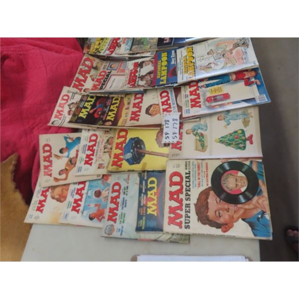 60 Mad + Lampoon Magazines - 1970's, 1980's