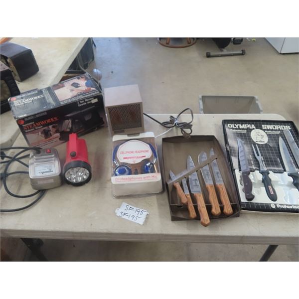 B+D Wall Paper Stripper, Headphones, Heater, Knives plus more