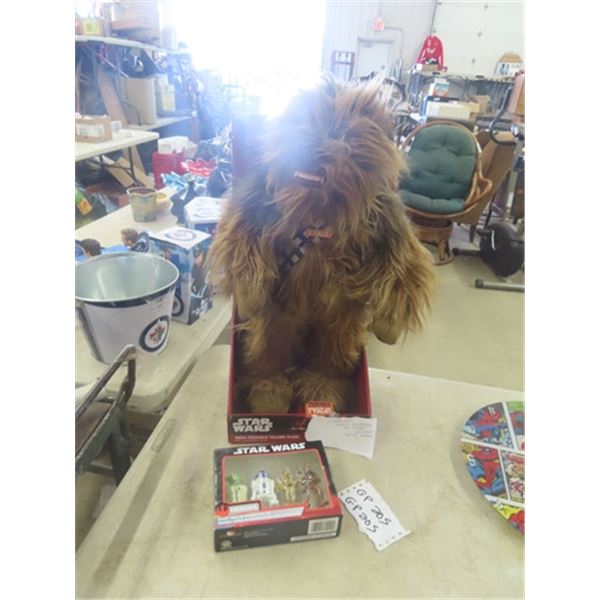 Star Wars Talking Chewbacca 23" Tall Figurine & Star Wars Holiday Ornaments