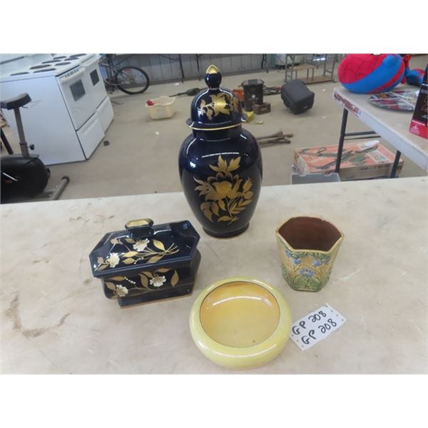 Italian Porcelain Urn, Covered Dish, Vase