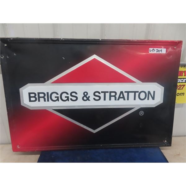 Metal Embossed  Briggs + Straton Sign 24" x 36"