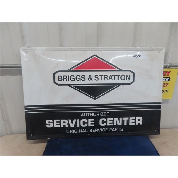 Metal Embossed Dealer Briggs + Straton Sign 24" x 36"