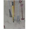 Image 3 : 7 Hand Yard Tools; Forks, Extension Pole, Rakes, Edger, Grasswhip