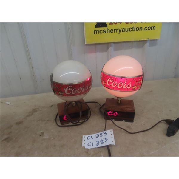 Set of Coors Light Table Top Lamps