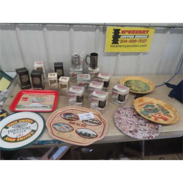 New Coors Glasses, Harley Davidson Glass, Trays