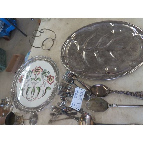 Silverware, Trays, Utensils, Cutlery, Candle Holder, Trivets