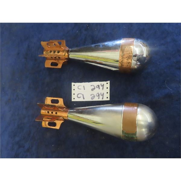 2 Deactivated Bombs 11" Long