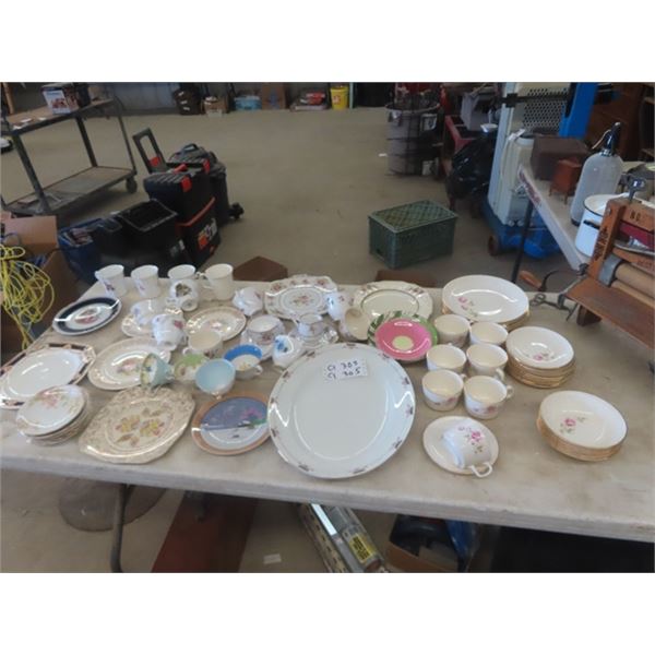 Place Setting , Old Dishes, Odds n Ends of Cups & Saucers