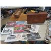 Image 1 : Wooden Case, Harley Calendar, Corvette Calendar, Pedal Car Reference Book