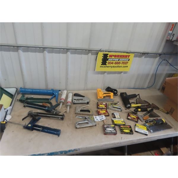 Power Stapler, Heat Gun, Staplers, Manual Staples Scrapers, Trowels, Caulking Guns