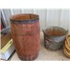 Image 2 : Galvanized Tub + Pail, Nail Keg & Rope
