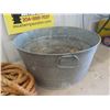 Image 4 : Galvanized Tub + Pail, Nail Keg & Rope
