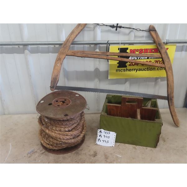 Old Saw, Rope , Carpenters Box