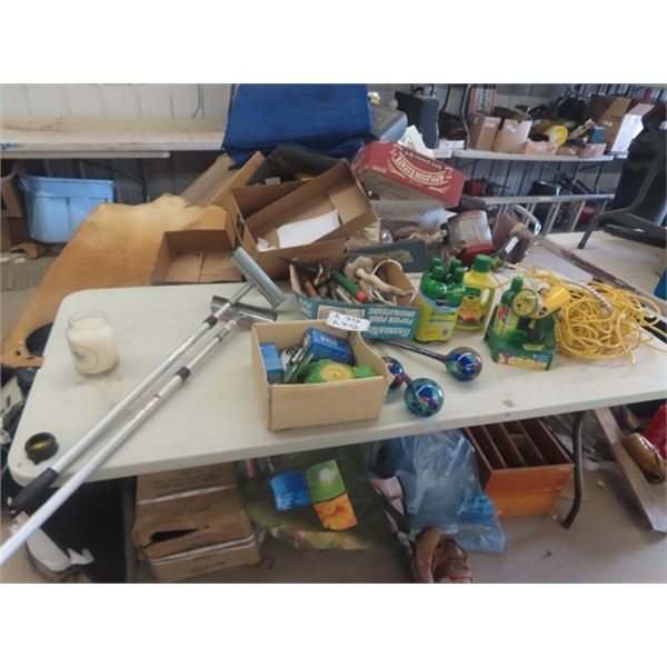 Flower Bed Tools, Plant Food, Frog Candle Holder, Glass Bulb Plant Waterer plus more