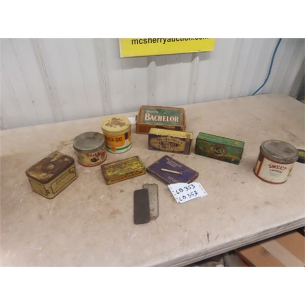 Tobacco Tins; Players, Black Cat, Brier, Sweet Caporal plus others