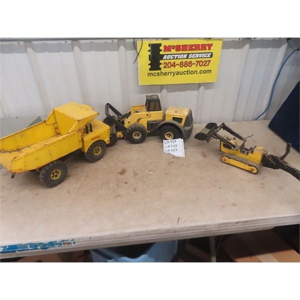 Metal Tonka; Dump Truck, Crawler, Wheel Loader