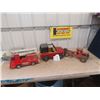 Image 1 : 3 Metal Tonka; Grader, Jeep, Fire Ladder Truck