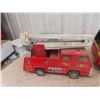 Image 2 : 3 Metal Tonka; Grader, Jeep, Fire Ladder Truck