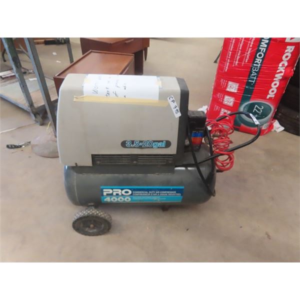 Pro 4000 Portable Air Compressor 3.5 HP 20 Gal - Works Well but as time passes it looses pressure